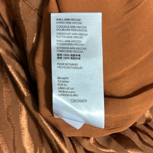 Maeve by Anthropologie Satiny Bronze Zebra Print Faux Wrap Skirt Size 2 - Picture 7 of 7